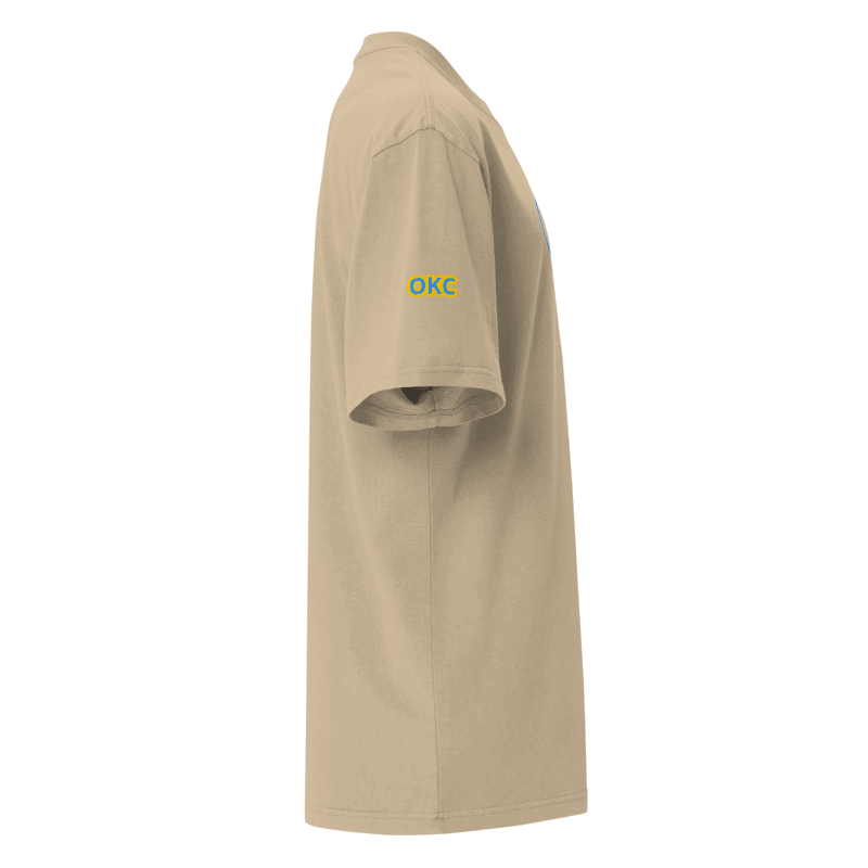 “OKC Thunder City FAN ART” Cloud Basketball T-Shirt - Embroidered Tee