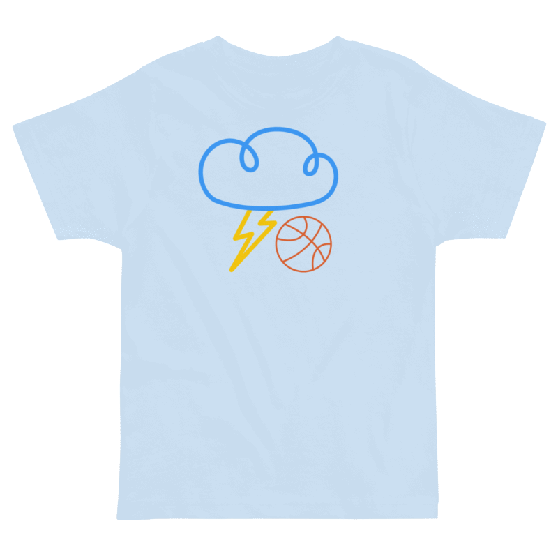 “OKC Thunder Cloud Strike FAN ART” Youth T-Shirt - Light Blue