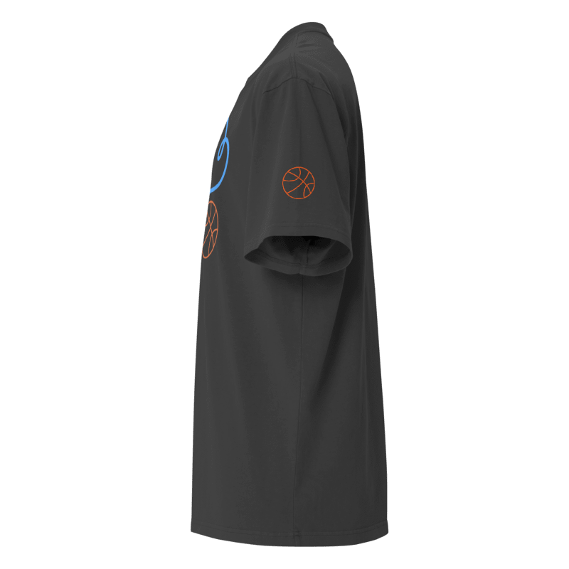 “OKC Thunder Storm FAN ART” Cloud Basketball T-Shirt - Charcoal Neon Embroidered Tee