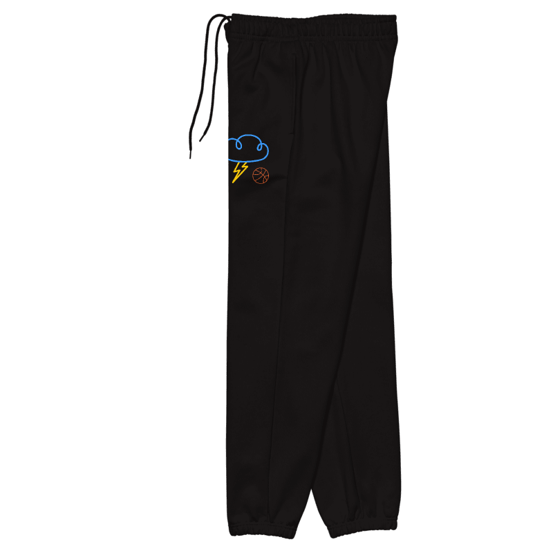 “Black Thunder City FAN ART Stormtrooper” Basketball Sweatpants - Cloud Lightning Embroidered Joggers
