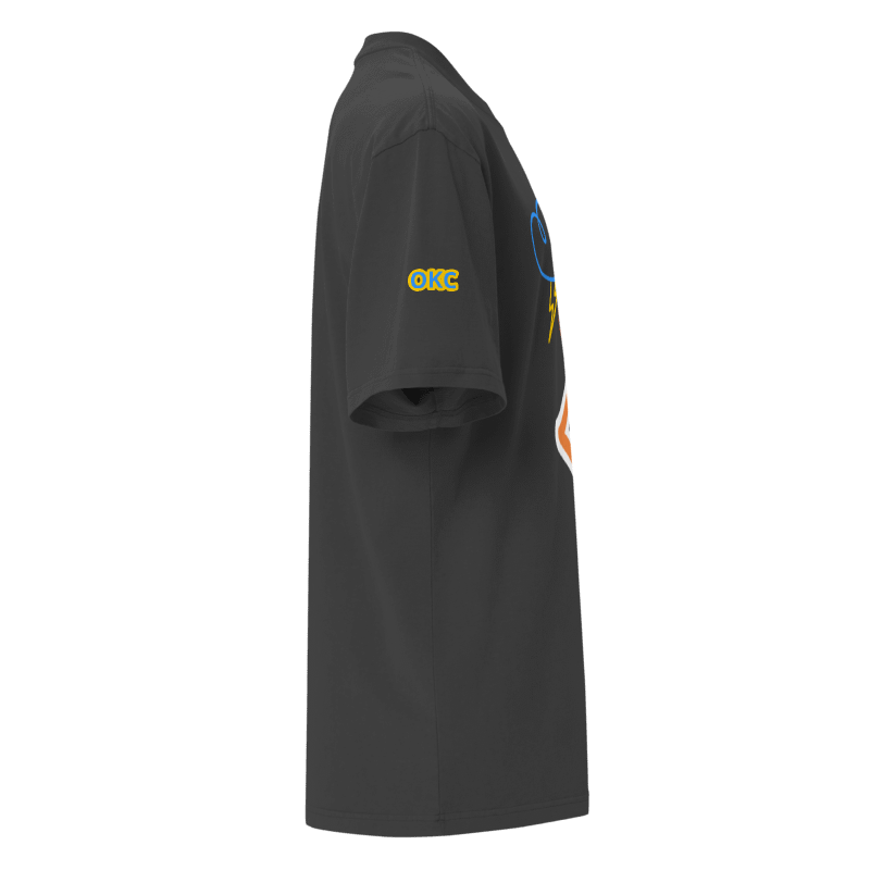 “OKC Thunder Shai2 FAN ART” Storm Cloud T-Shirt - Charcoal Neon Player Tee